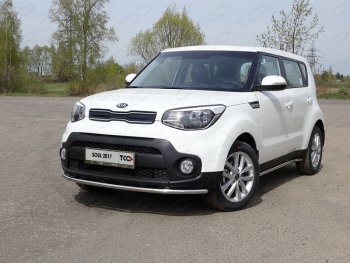 16 549 р. Защита переднего бампера нижняя d42,4 мм ТСС Тюнинг KIA Soul PS рестайлинг (2017-2019) (нержавейка)  с доставкой в г. Санкт‑Петербург. Увеличить фотографию 1