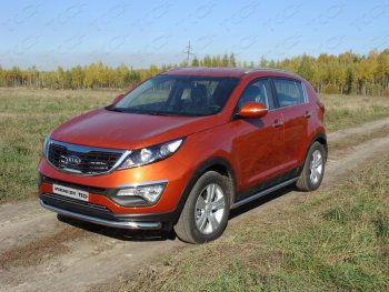 Защита переднего бампера нижняя d60,3 мм ТСС Тюнинг KIA (КИА) Sportage (Спортаж)  3 SL (2010-2014) 3 SL дорестайлинг  (нержавейка)