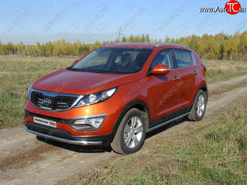 19 999 р. Защита порогов труба d60,3 мм ТСС Тюнинг  KIA Sportage  3 SL (2010-2014) дорестайлинг (серые)  с доставкой в г. Санкт‑Петербург