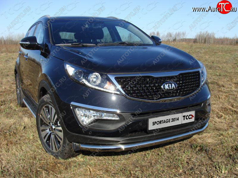 17 999 р. Защита переднего бампера нижняя d60,3 мм ТСС Тюнинг KIA Sportage 3 SL рестайлинг (2014-2016) (нержавейка)  с доставкой в г. Санкт‑Петербург