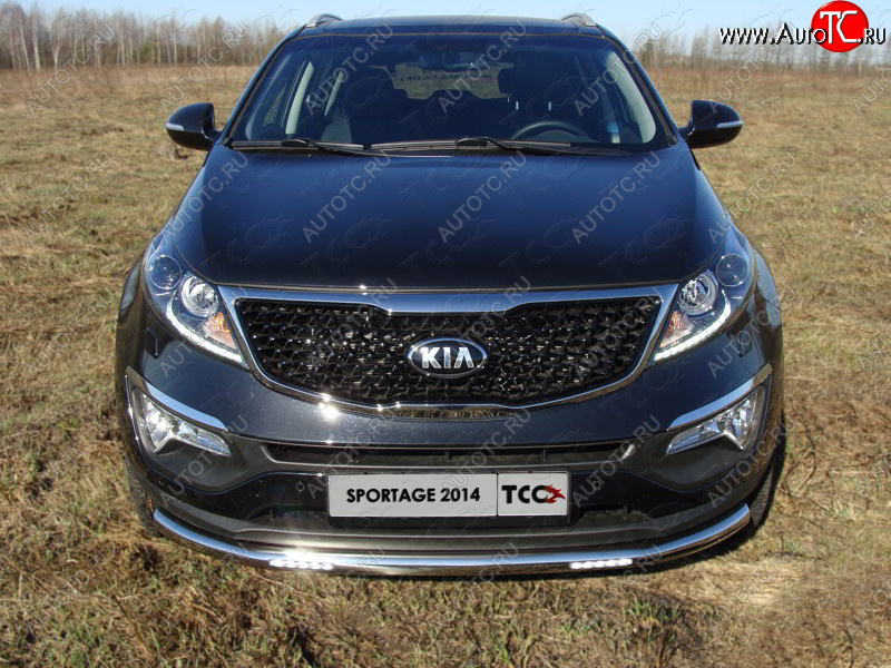 37 649 р. Защита переднего бампера нижняя с ДХО 60,3 мм ТСС Тюнинг KIA Sportage 3 SL рестайлинг (2014-2016) (нержавейка)  с доставкой в г. Санкт‑Петербург