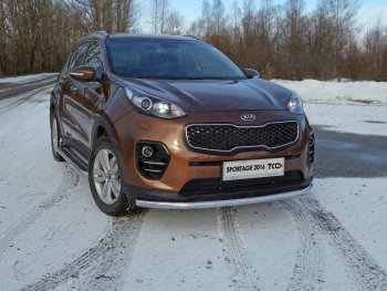 19 549 р. Защита переднего бампера нижняя d60,3 мм ТСС Тюнинг  KIA Sportage  4 QL (2016-2018) (нержавейка)  с доставкой в г. Санкт‑Петербург. Увеличить фотографию 1