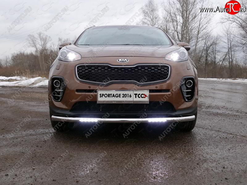 37 649 р. Защита переднего бампера нижняя с ДХО 60,3 мм ТСС Тюнинг  KIA Sportage  4 QL (2016-2018) дорестайлинг (нержавейка)  с доставкой в г. Санкт‑Петербург