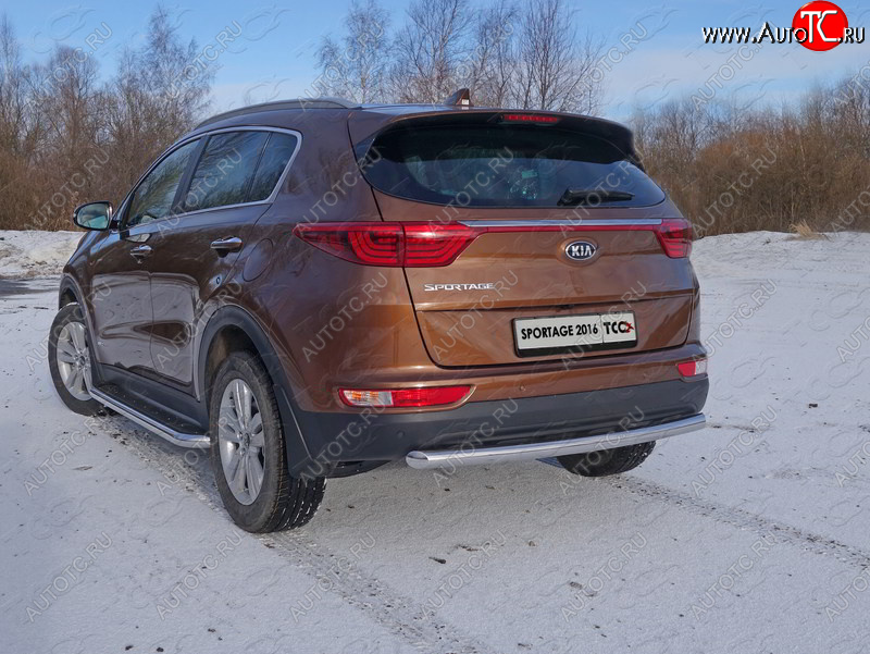 16 549 р. Защита задняя (нержавейка 60,3 мм) ТСС Тюнинг  KIA Sportage  4 QL (2016-2018) дорестайлинг  с доставкой в г. Санкт‑Петербург