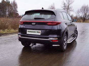 13 399 р. Защита заднего бампера (уголки, d42,4 мм) TCC  KIA Sportage  4 QL (2018-2022) рестайлинг  с доставкой в г. Санкт‑Петербург. Увеличить фотографию 1