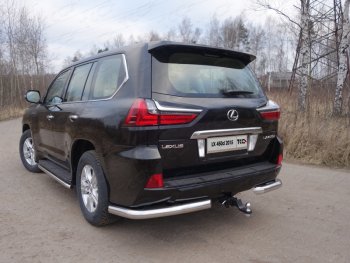 22 599 р. Защита задняя (уголки, нержавейка 76,1 мм) ТСС Тюнинг  Lexus LX450d  J200 - LX570  J200  с доставкой в г. Санкт‑Петербург. Увеличить фотографию 1