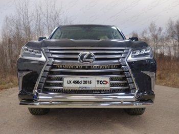 35 999 р. Защита передняя нижняя двойная 76,1*50,8 мм кроме F-Sport Тюнинг Lexus LX450d J200 2-ой рестайлинг (2015-2022) (нержавейка)  с доставкой в г. Санкт‑Петербург. Увеличить фотографию 1