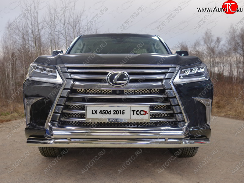 35 999 р. Защита передняя нижняя двойная 76,1*50,8 мм кроме F-Sport Тюнинг Lexus LX450d J200 2-ой рестайлинг (2015-2022) (нержавейка)  с доставкой в г. Санкт‑Петербург