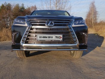 23 999 р. Защита переднего бампера нижняя d42,4 мм ТСС Тюнинг Lexus LX450d J200 2-ой рестайлинг (2015-2022) (нержавейка)  с доставкой в г. Санкт‑Петербург. Увеличить фотографию 1