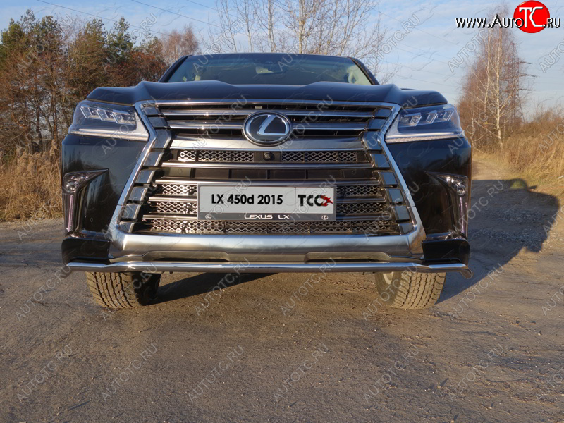 23 999 р. Защита переднего бампера нижняя d42,4 мм ТСС Тюнинг  Lexus LX ( 450d,  570) (2015-2024) (нержавейка)  с доставкой в г. Санкт‑Петербург