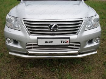 Защита переднего бампера нижняя d76,1*60,3 мм ТСС Тюнинг Lexus LX 570 J200 дорестайлинг (2007-2012)