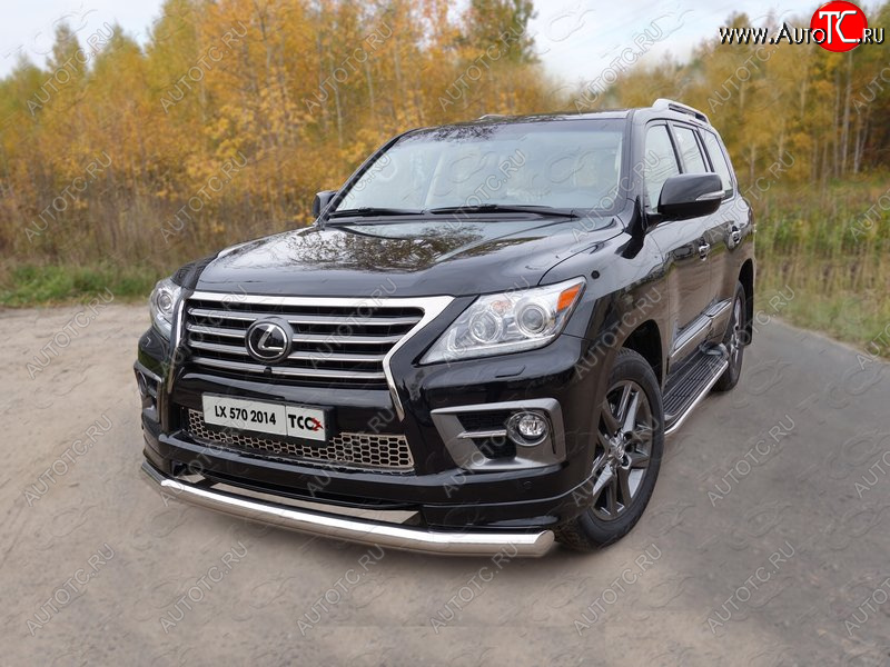 26 699 р. Защита переднего бампера нижняя 76,1 мм ТСС Тюнинг Lexus LX570 J200 1-ый рестайлинг (2012-2015) (нержавейка)  с доставкой в г. Санкт‑Петербург