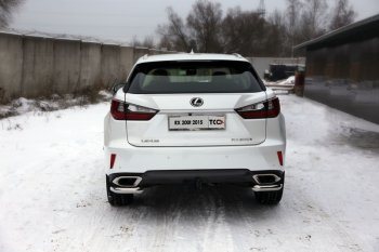 Защита заднего бампера (кроме F-Sport, уголки, d60,3 мм) TCC Lexus RX 270 AL20 дорестайлинг (2015-2019)