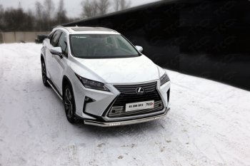 Защита передняя нижняя овальная с ДХО 75х42 мм ТСС Тюнинг Lexus (Лексус) RX (РХ) ( 300,  350,  450H,  200T) (1995-2019) 300, 350, 450H, 200T XU10 дорестайлинг, XU30 дорестайлинг, AL10 дорестайлинг, AL10  дорестайлинг, AL10 рестайлинг, AL20 дорестайлинг, AL20 дорестайлинг