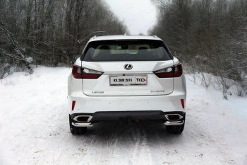 19 549 р. Защита заднего бампера (кроме F-Sport, уголки, d60,3 мм) TCC  Lexus RX  450 (2015-2019) AL20 дорестайлинг  с доставкой в г. Санкт‑Петербург. Увеличить фотографию 1