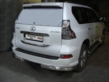 26 699 р. Защита задняя (уголки, нержавейка 76,1 мм) ТСС Тюнинг  Lexus GX  460 (2013-2019) 2 J150 1-ый рестайлинг  с доставкой в г. Санкт‑Петербург. Увеличить фотографию 1