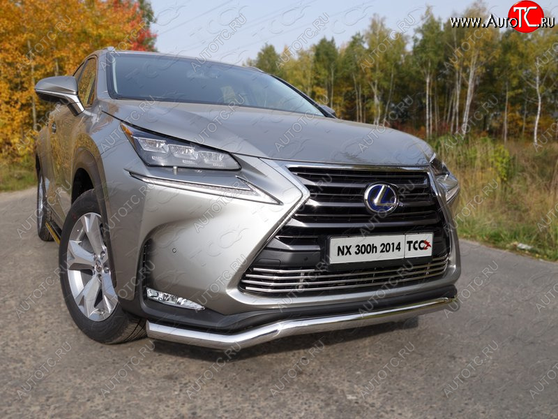 22 599 р. Защита переднего бампера кенгурин 60,3 мм кроме F-Sport ТСС Тюнинг  Lexus NX300h  Z10 (2014-2017) дорестайлинг (нержавейка)  с доставкой в г. Санкт‑Петербург