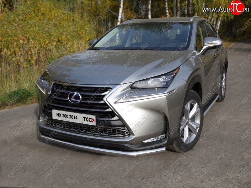 20 999 р. Защита переднего бампера нижняя d60,3 мм, кроме F-Sport ТСС Тюнинг  Lexus NX  200 (2014-2017) (нержавейка)  с доставкой в г. Санкт‑Петербург