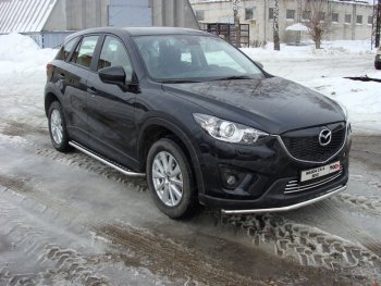 14 999 р. Защита переднего бампера нижняя d42,4 мм ТСС Тюнинг  Mazda CX-5  KE (2011-2014) (нержавейка)  с доставкой в г. Санкт‑Петербург. Увеличить фотографию 1