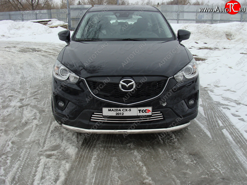 17 999 р. Защита переднего бампера нижняя d60,3 мм ТСС Тюнинг Mazda CX-5 KE дорестайлинг (2011-2014) (нержавейка)  с доставкой в г. Санкт‑Петербург