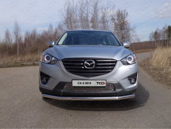 17 999 р. Защита переднего бампера нижняя d60,3 мм ТСС Тюнинг  Mazda CX-5  KE (2015-2017) (нержавейка)  с доставкой в г. Санкт‑Петербург. Увеличить фотографию 1