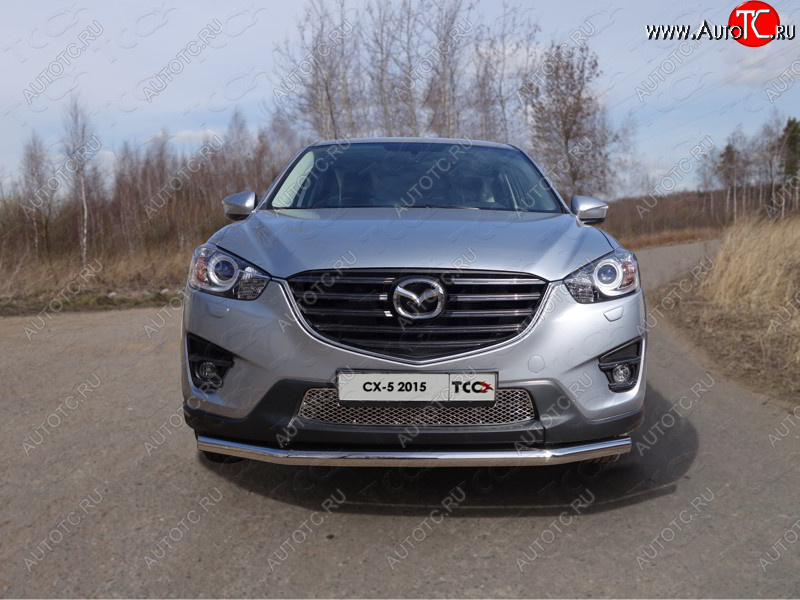 17 999 р. Защита переднего бампера нижняя d60,3 мм ТСС Тюнинг  Mazda CX-5  KE (2015-2017) (нержавейка)  с доставкой в г. Санкт‑Петербург