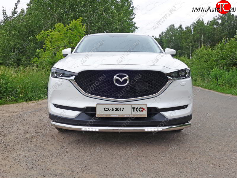 37 649 р. Защита переднего бампера нижняя с ДХО 60,3 мм ТСС Тюнинг  Mazda CX-5  KF (2016-2024) (нержавейка)  с доставкой в г. Санкт‑Петербург