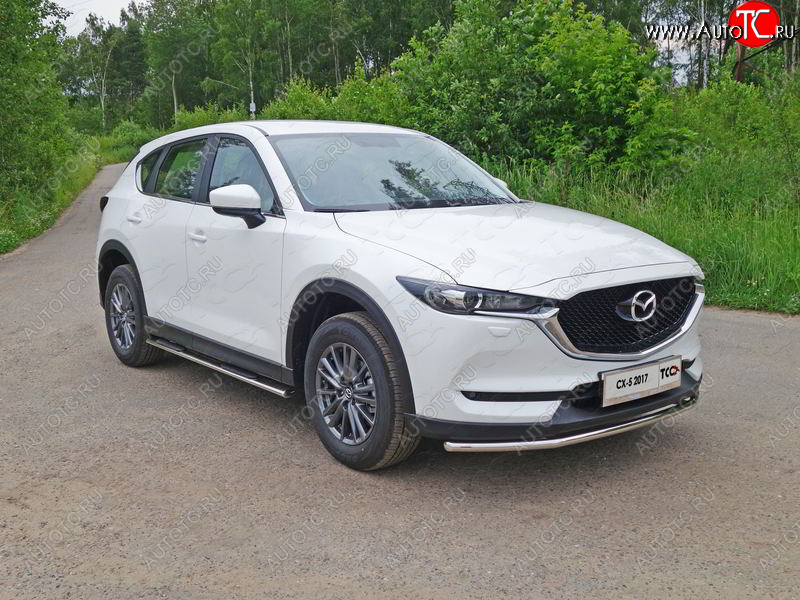 14 999 р. Защита переднего бампера нижняя d42,4 мм ТСС Тюнинг Mazda CX-5 KF (2016-2024) (нержавейка)  с доставкой в г. Санкт‑Петербург