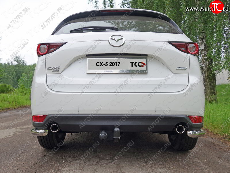 8 899 р. Защита заднего бампера (уголки, d60,3 мм) TCC  Mazda CX-5  KF (2016-2024)  с доставкой в г. Санкт‑Петербург