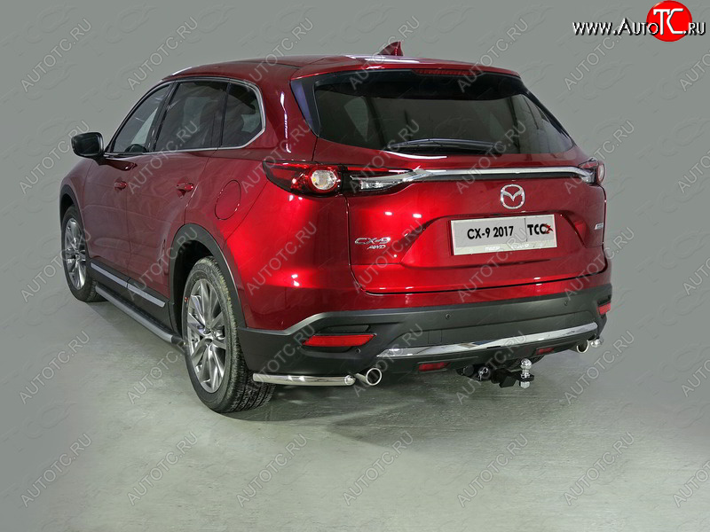 10 499 р. Защита заднего бампера (уголки, d42,4 мм) TCC  Mazda CX-9  TC (2015-2024) дорестайлинг  с доставкой в г. Санкт‑Петербург