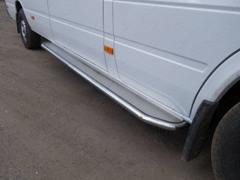 32 999 р. Порог с площадкой d42,4 мм ТСС Тюнинг  Mercedes-Benz Sprinter  W906 (2014-2018) рестайлинг (нержавейка лист)  с доставкой в г. Санкт‑Петербург. Увеличить фотографию 1