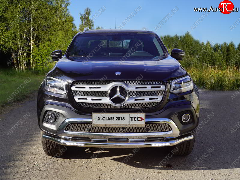 32 999 р. Защита переднего бампера нижняя с ДХО 60,3 мм ТСС Тюнинг Mercedes-Benz X class W470 (2017-2020) (нержавейка)  с доставкой в г. Санкт‑Петербург