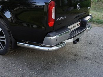 26 699 р. Защита задняя (уголки, нержавейка 76,1 мм) ТСС Тюнинг  Mercedes-Benz X class  W470 (2017-2020)  с доставкой в г. Санкт‑Петербург. Увеличить фотографию 1