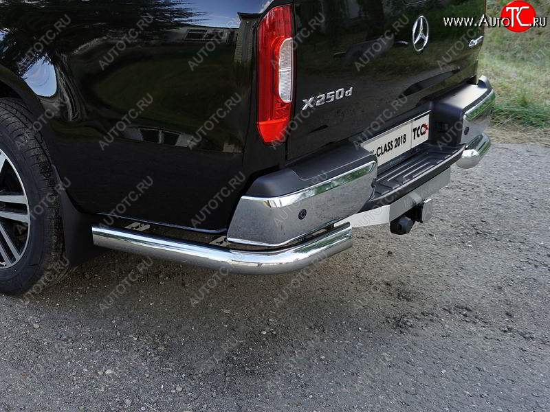 26 699 р. Защита задняя (уголки, нержавейка 76,1 мм) ТСС Тюнинг  Mercedes-Benz X class  W470 (2017-2020)  с доставкой в г. Санкт‑Петербург