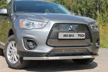 32 999 р. Защита переднего бампера нижняя с ДХО 60,3 мм ТСС Тюнинг  Mitsubishi ASX (2013-2016) 1-ый рестайлинг (нержавейка)  с доставкой в г. Санкт‑Петербург. Увеличить фотографию 1