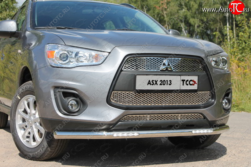 32 999 р. Защита переднего бампера нижняя с ДХО 60,3 мм ТСС Тюнинг Mitsubishi ASX 1-ый рестайлинг (2013-2016) (нержавейка)  с доставкой в г. Санкт‑Петербург