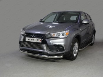 Защита переднего бампера нижняя d60,3 мм ТСС Тюнинг Mitsubishi (Митсубиси) ASX (АСХ) (2017-2020) 2-ой рестайлинг  (нержавейка)