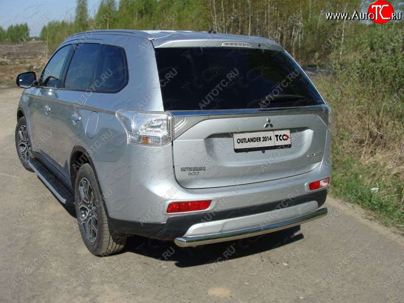 16 549 р. Защита задняя (центральная нержавейка 60,3 мм) ТСС Тюнинг  Mitsubishi Outlander  GF (2014-2016) 1-ый рестайлинг  с доставкой в г. Санкт‑Петербург