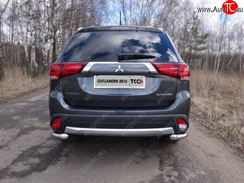 22 599 р. Защита заднего бампера (уголки, d60,3 мм) TCC Mitsubishi Outlander GF 2-ой рестайлинг (2015-2018)  с доставкой в г. Санкт‑Петербург