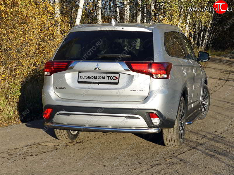 20 999 р. Защита задняя (нержавейка 60,3 мм) ТСС Тюнинг  Mitsubishi Outlander  GF (2018-2024) 3-ий рестайлинг  с доставкой в г. Санкт‑Петербург