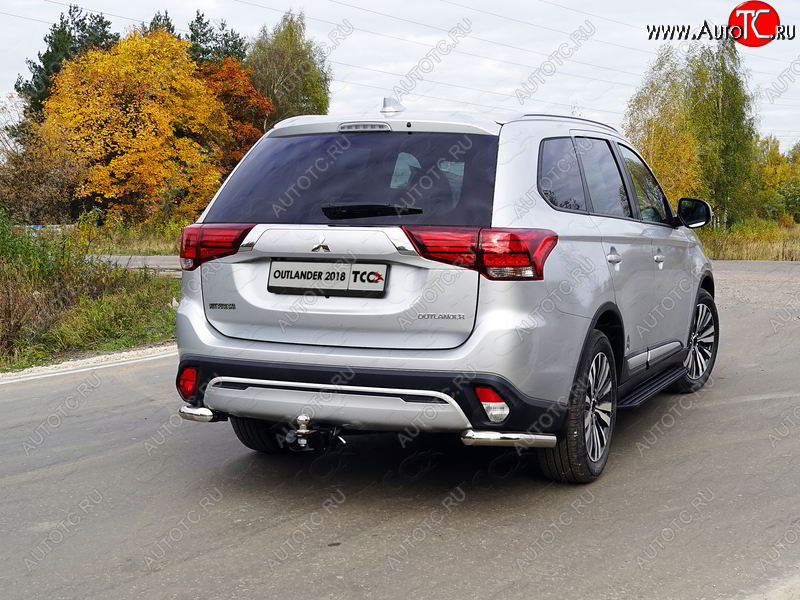 22 599 р. Защита заднего бампера (уголки, d60,3 мм) TCC  Mitsubishi Outlander  GF (2018-2024) 3-ий рестайлинг  с доставкой в г. Санкт‑Петербург