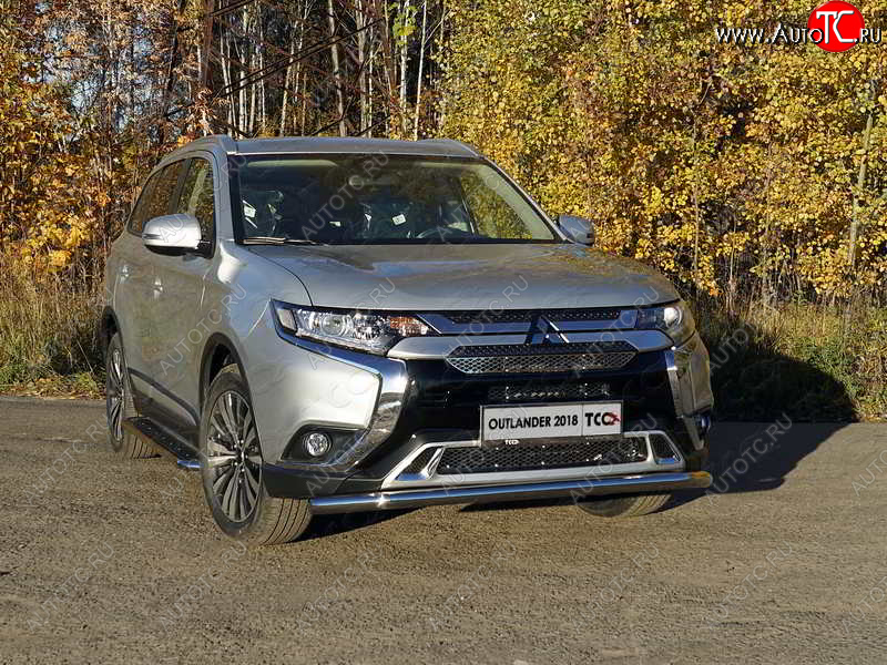 17 999 р. Защита переднего бампера нижняя d60,3 мм ТСС Тюнинг Mitsubishi Outlander GF 3-ий рестайлинг (2018-2022) (нержавейка)  с доставкой в г. Санкт‑Петербург