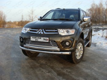 23 999 р. Защита передняя нижняя двойная 76,1*75 мм ТСС Тюнинг  Mitsubishi Pajero Sport  3 PB (2013-2017) (нержавейка)  с доставкой в г. Санкт‑Петербург. Увеличить фотографию 1