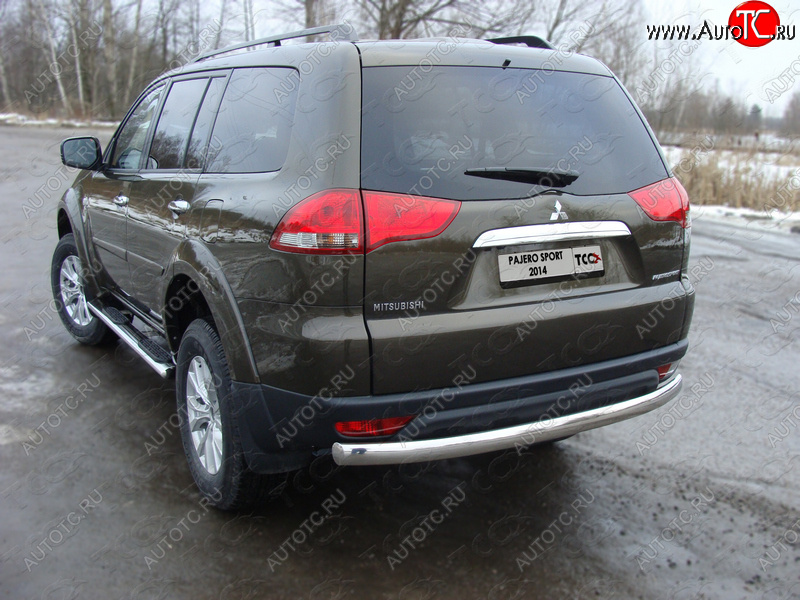 22 799 р. Защита задняя (центральная овальная 75х42 мм) ТСС Тюнинг  Mitsubishi Pajero Sport  3 PB (2013-2017) рестайлинг  с доставкой в г. Санкт‑Петербург