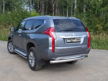 17 999 р. Защита задняя (нержавейка 76,1 мм) ТСС Тюнинг  Mitsubishi Pajero Sport  3 QE (2015-2021) дорестайлинг  с доставкой в г. Санкт‑Петербург. Увеличить фотографию 1