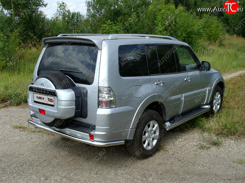 22 599 р. Защита задняя (центральная нержавейка 60,3 мм) ТСС Тюнинг Mitsubishi Pajero 4 V80 3 дв. 1-ый рестайлинг (2011-2014)  с доставкой в г. Санкт‑Петербург