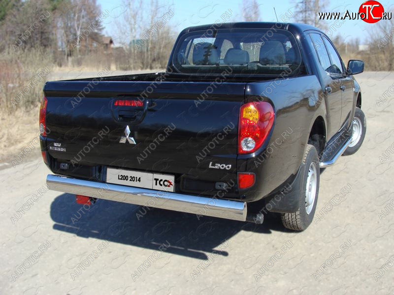 13 299 р. Защита задняя (центральная 120х60 мм) ТСС Тюнинг  Mitsubishi L200  4 (2013-2016)  рестайлинг (центральная)  с доставкой в г. Санкт‑Петербург