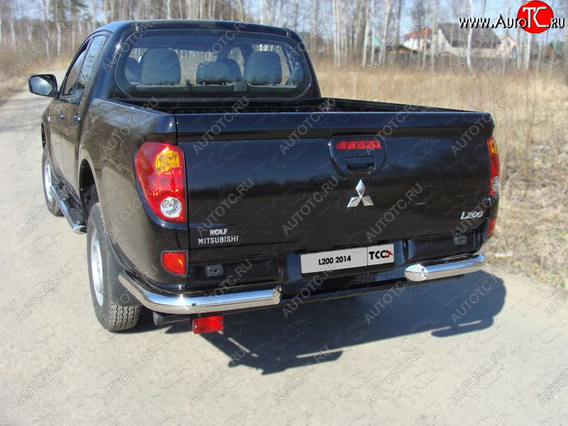 22 599 р. Защита задняя (уголки, нержавейка 76,1 мм) ТСС Тюнинг  Mitsubishi L200  4 (2013-2016)  рестайлинг  с доставкой в г. Санкт‑Петербург