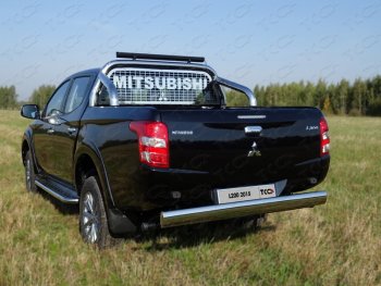 18 549 р. Защита задняя (центральная 120х60 мм) ТСС Тюнинг  Mitsubishi L200  5 KK,KL (2015-2019) дорестайлинг (центральная)  с доставкой в г. Санкт‑Петербург. Увеличить фотографию 1