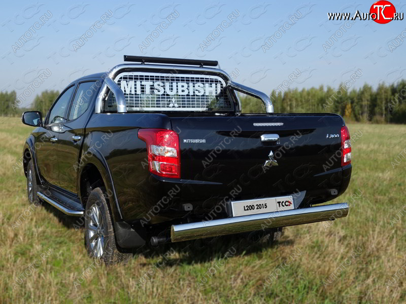 18 549 р. Защита задняя (центральная 120х60 мм) ТСС Тюнинг  Mitsubishi L200  5 KK,KL (2015-2019) дорестайлинг (центральная)  с доставкой в г. Санкт‑Петербург